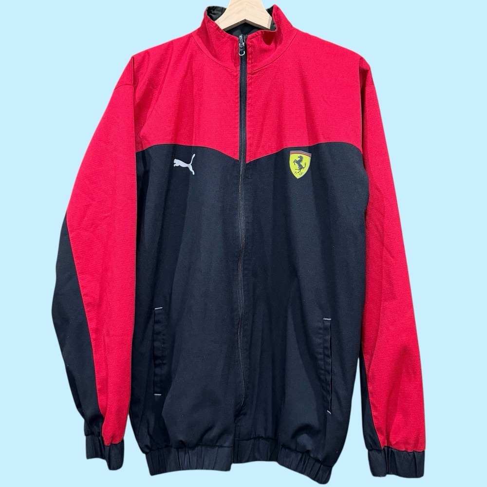 Puma Ferrari Reversible Jacket Mens Red Black Windbreaker Scuderia F1
